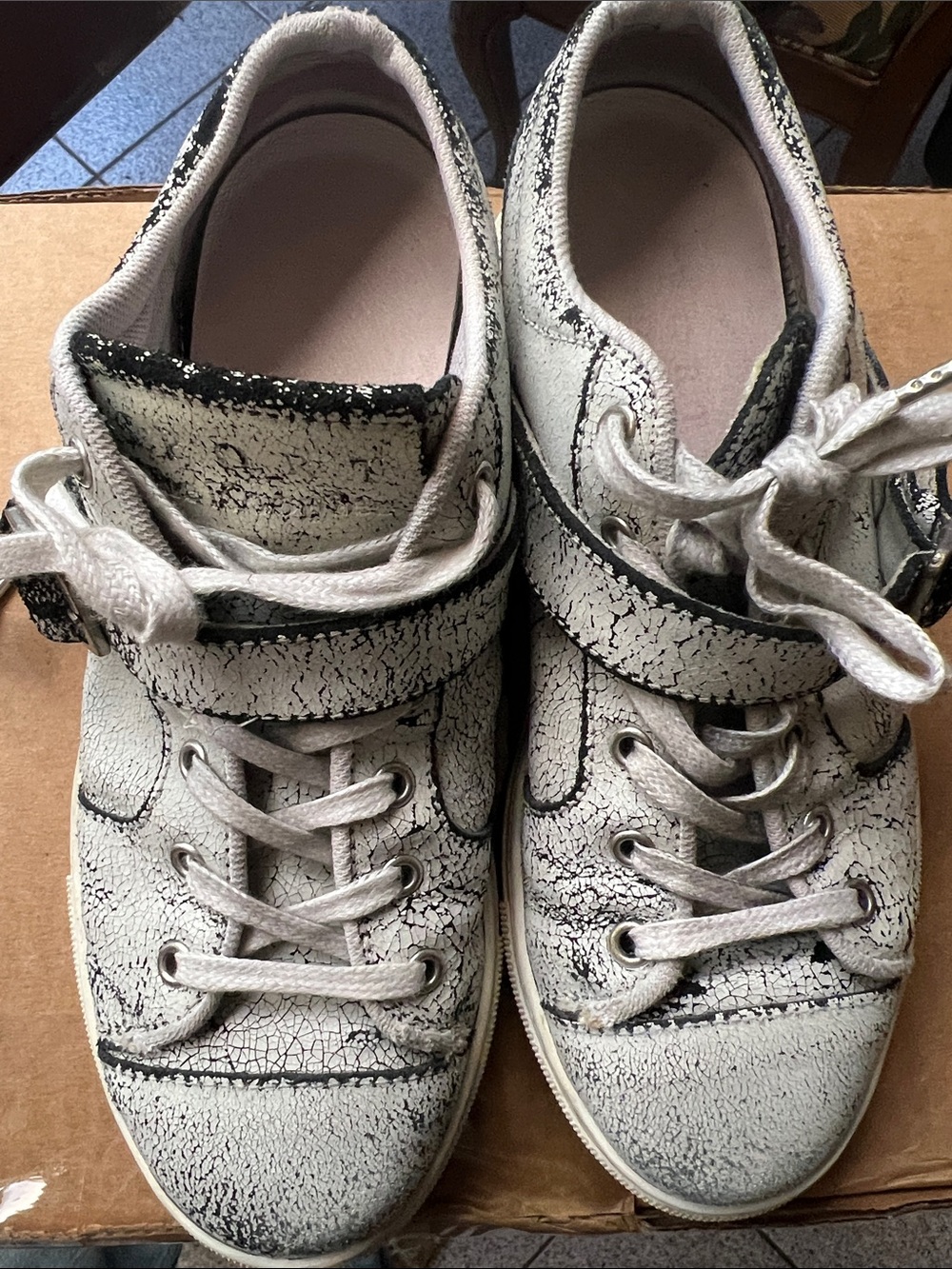 Women’s Athletic the Kooples Sneakers in Distressed White Crackle